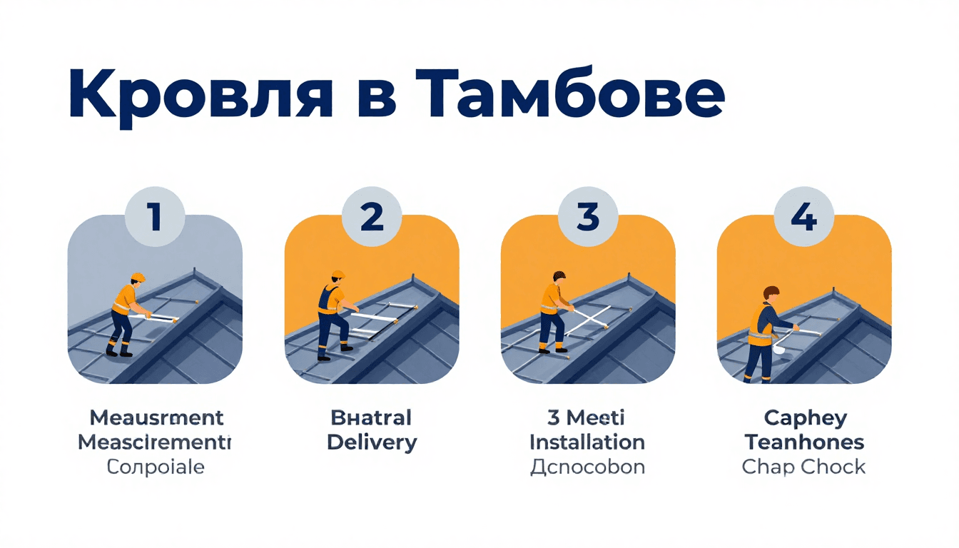 Процесс работы с кровлей в Тамбове: замер, расчёт, доставка, монтаж