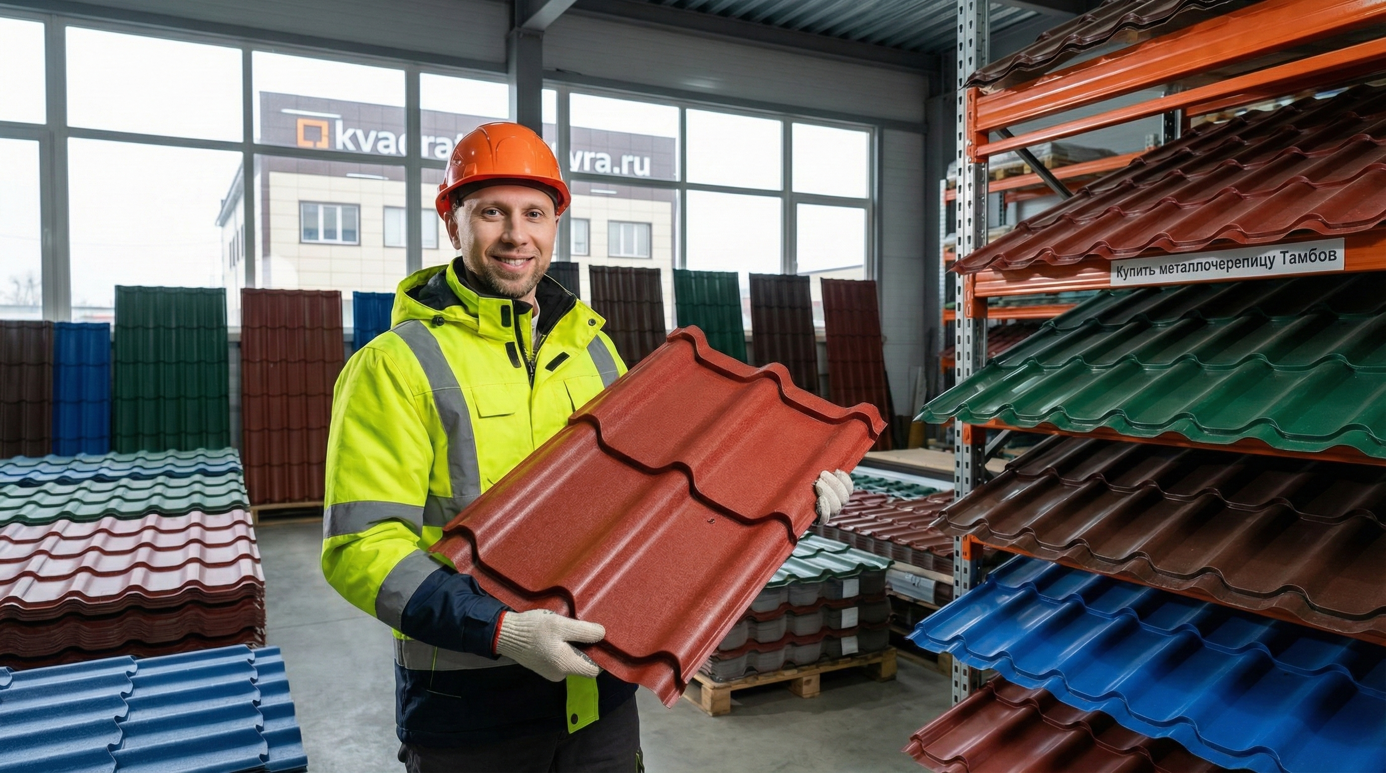 Купить металлочерепицу в Тамбове. Производство под размер, доставка по области. Образцы металлочерепицы для кровли на складе в Тамбове. Металлочерепица Тамбовская область