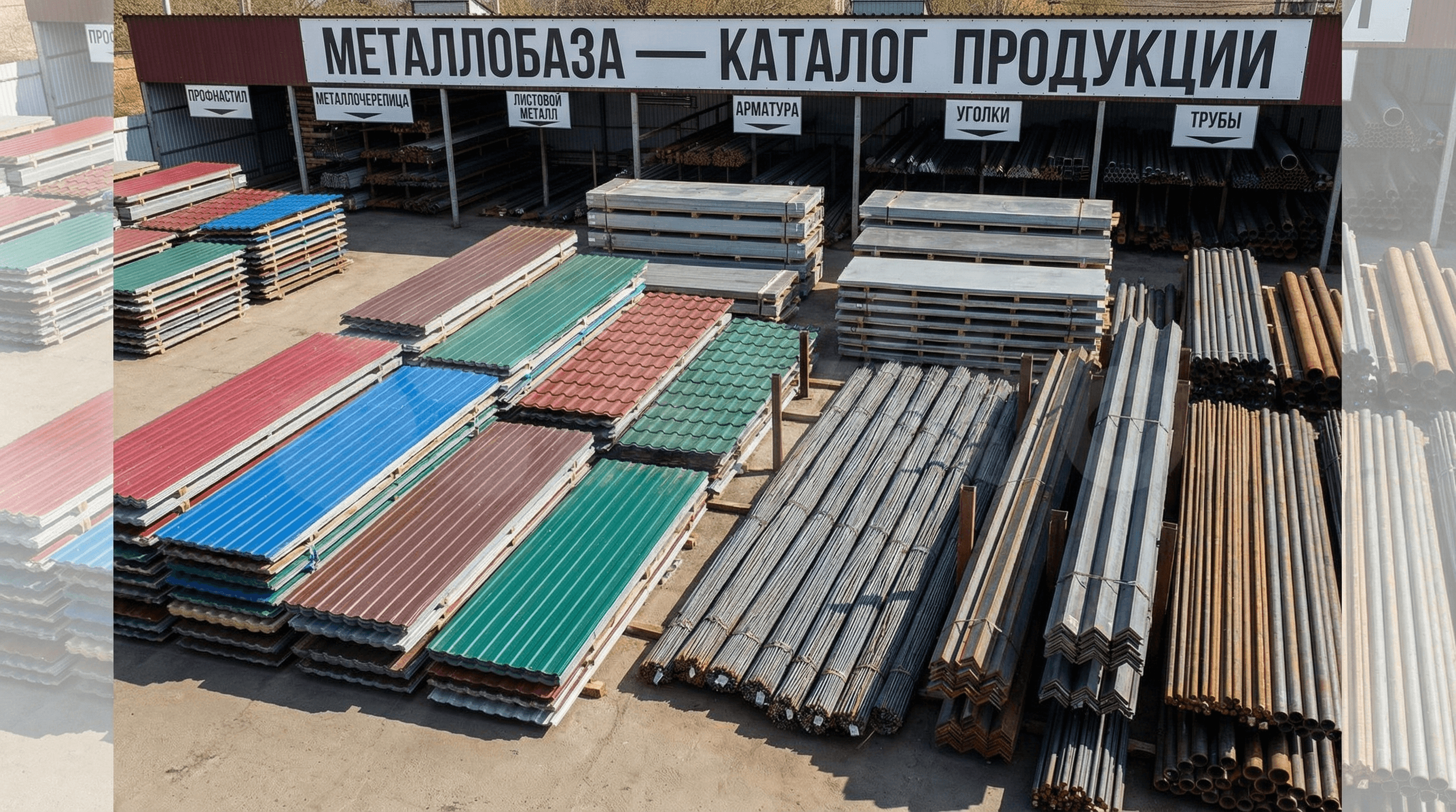Каталог продукции металлобазы Елань Волгоградская: металлопрокат, профнастил, металлочерепица, листовой металл, цены, доставка