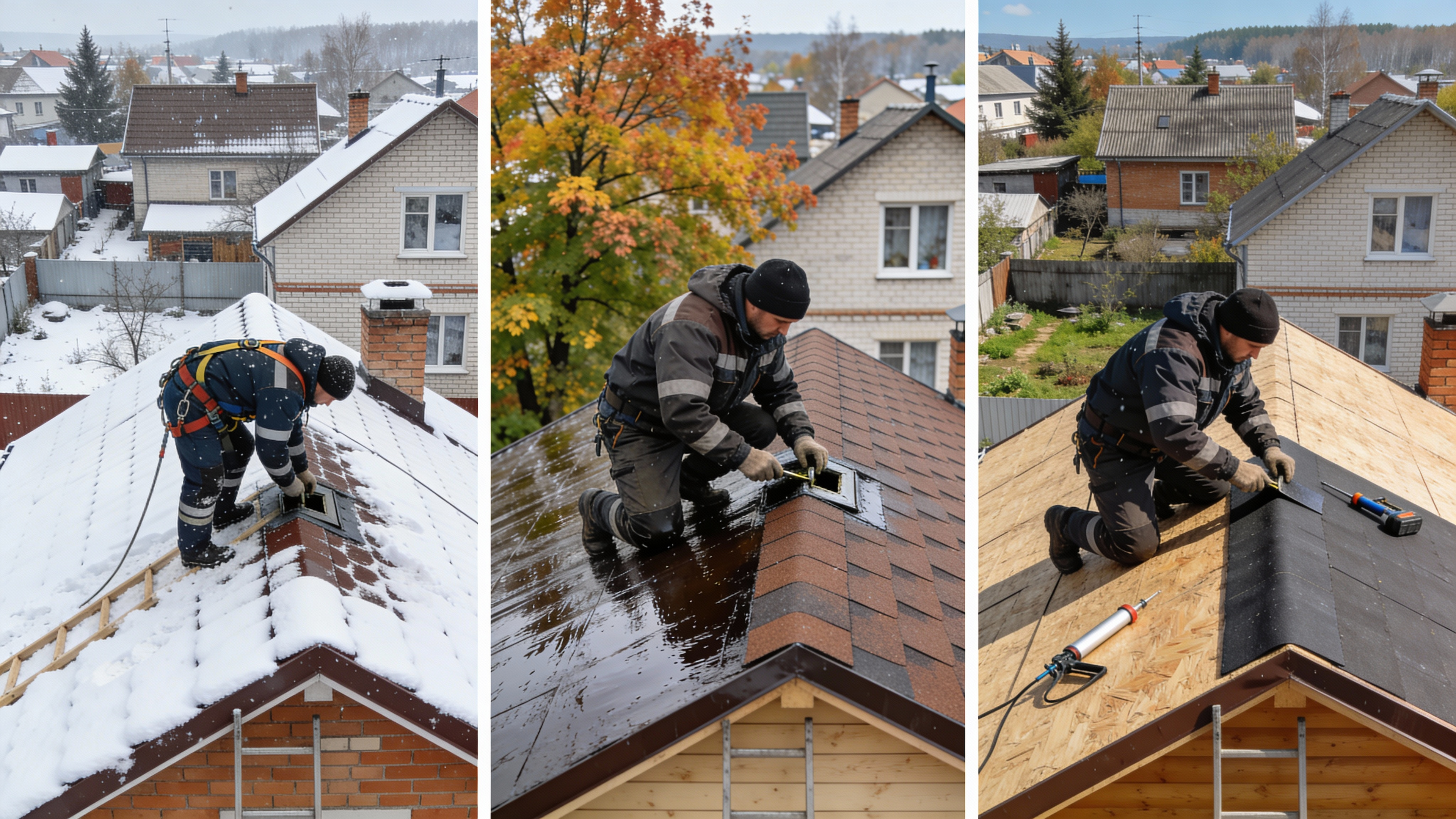 Сезонность кровельных работ: зима, межсезонье, лето